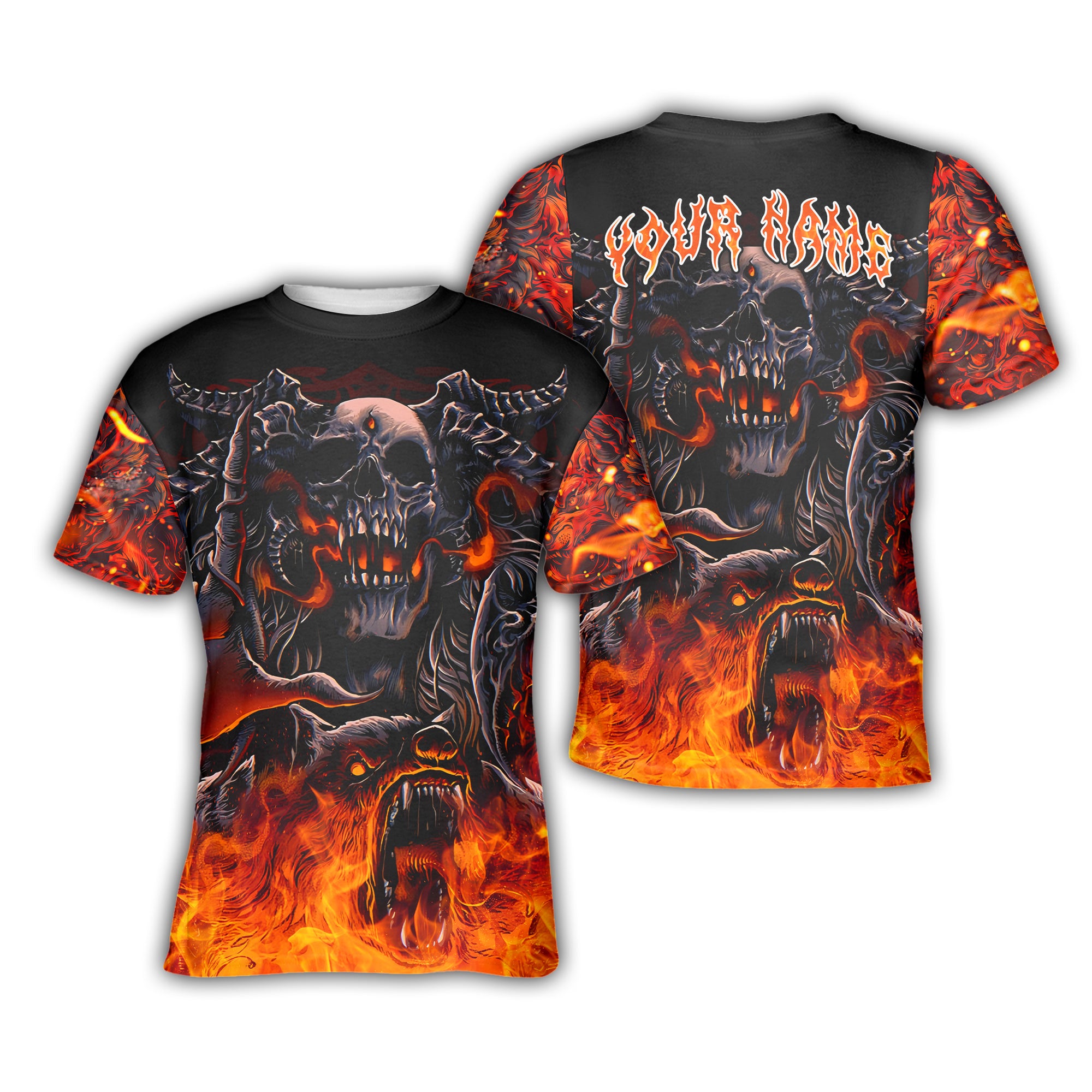 Personalised Inferno Reaper Design Halloween Vibes T-Shirt - TH02