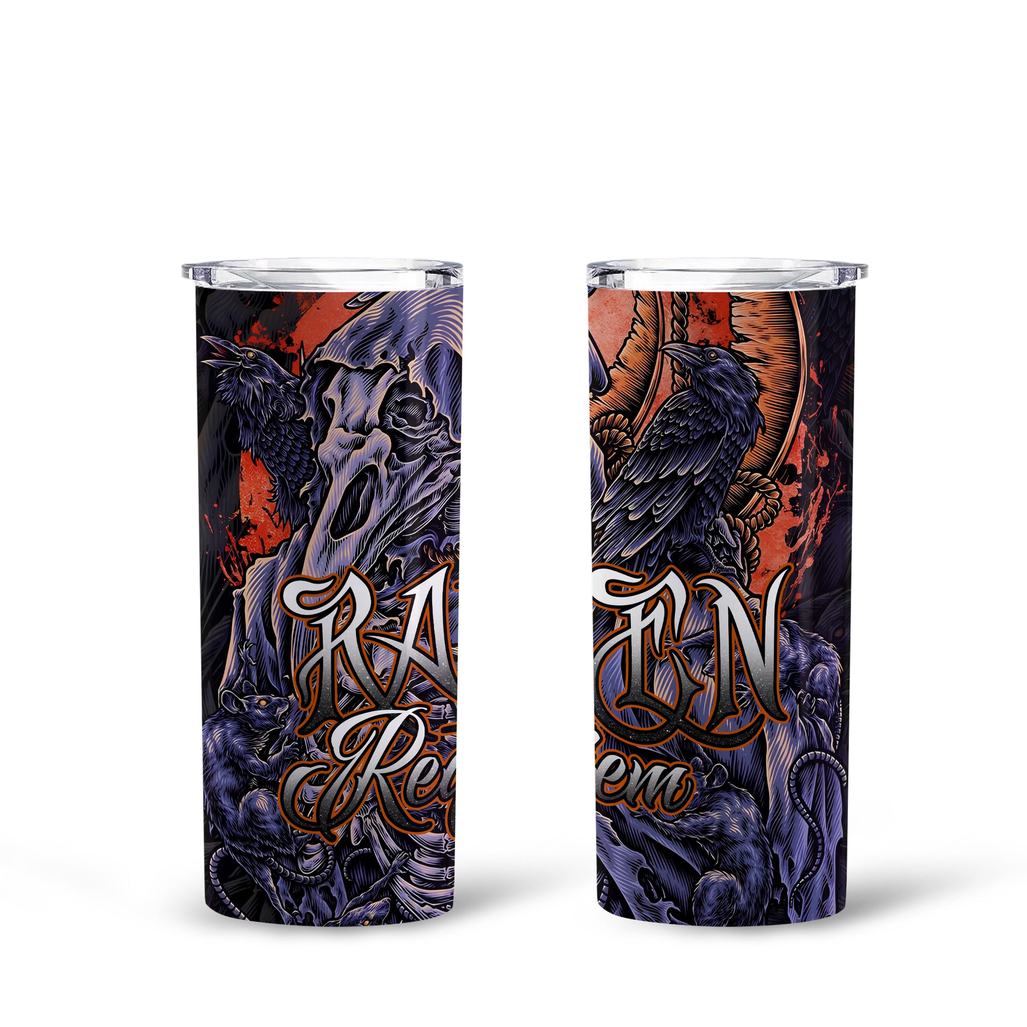 Raven Requiem Design Halloween Vibes Skinny Tumbler – 20oz - TH02