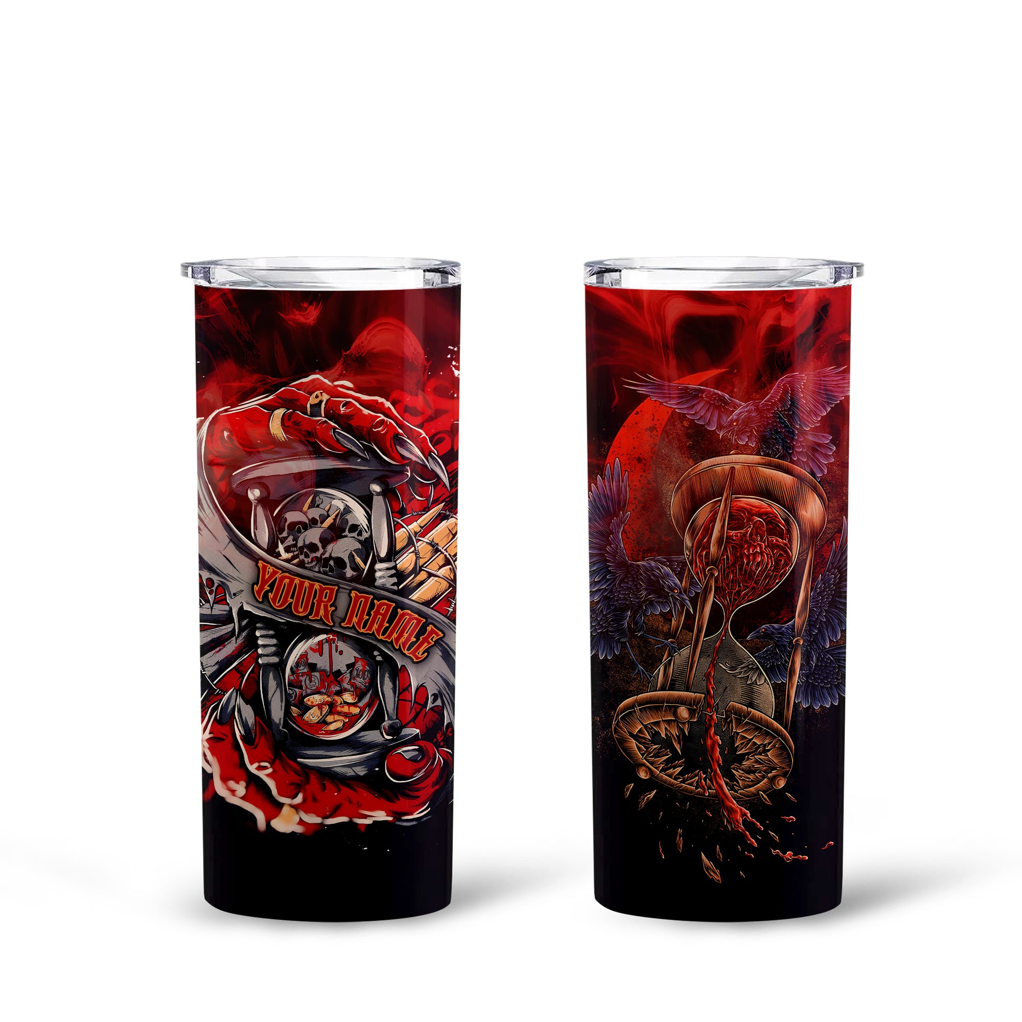 Personalised Time Of Fate Design Halloween Vibes Skinny Tumbler – 20oz - TH02
