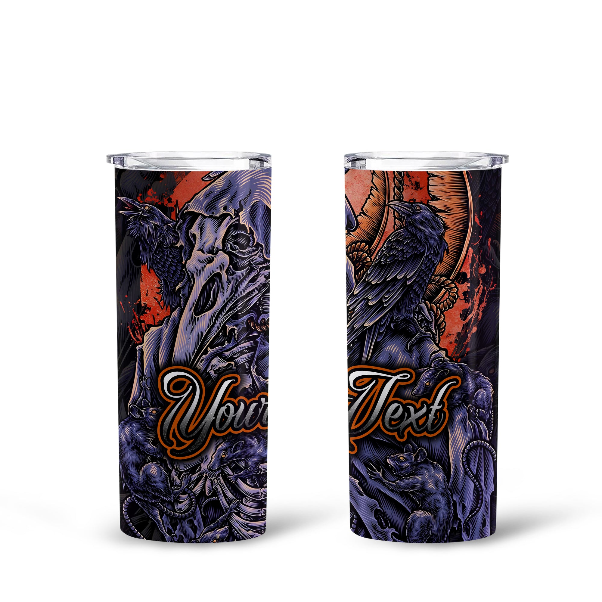 Personalised Raven Requiem Design Halloween Vibes Skinny Tumbler – 20oz - TH02