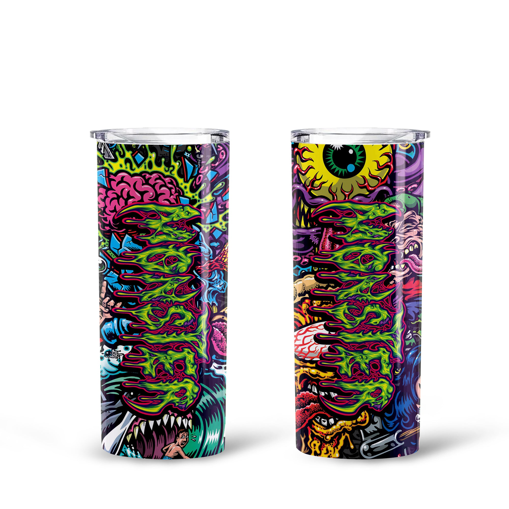 Monster Mashup Design Halloween Vibes Skinny Tumbler – 20oz - TH02