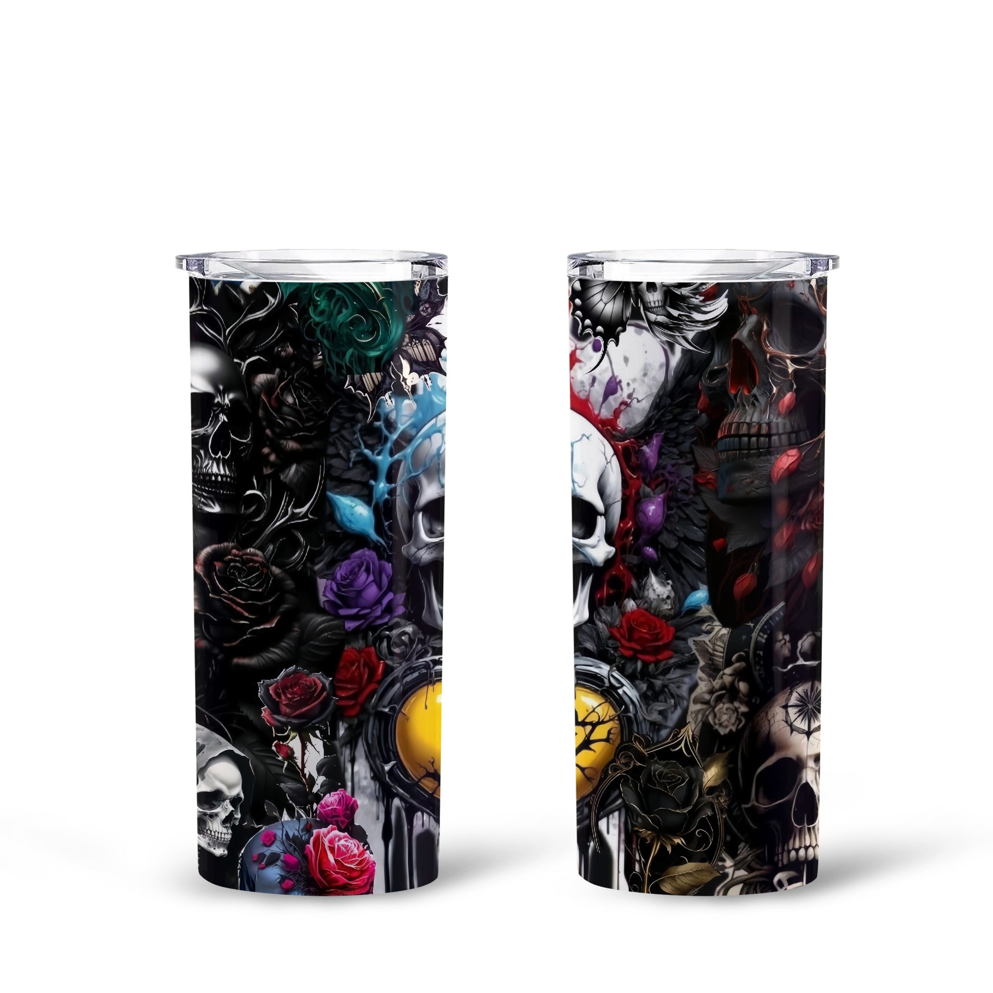 Painted Pain Design Halloween Vibes Skinny Tumbler – 20oz - TH02