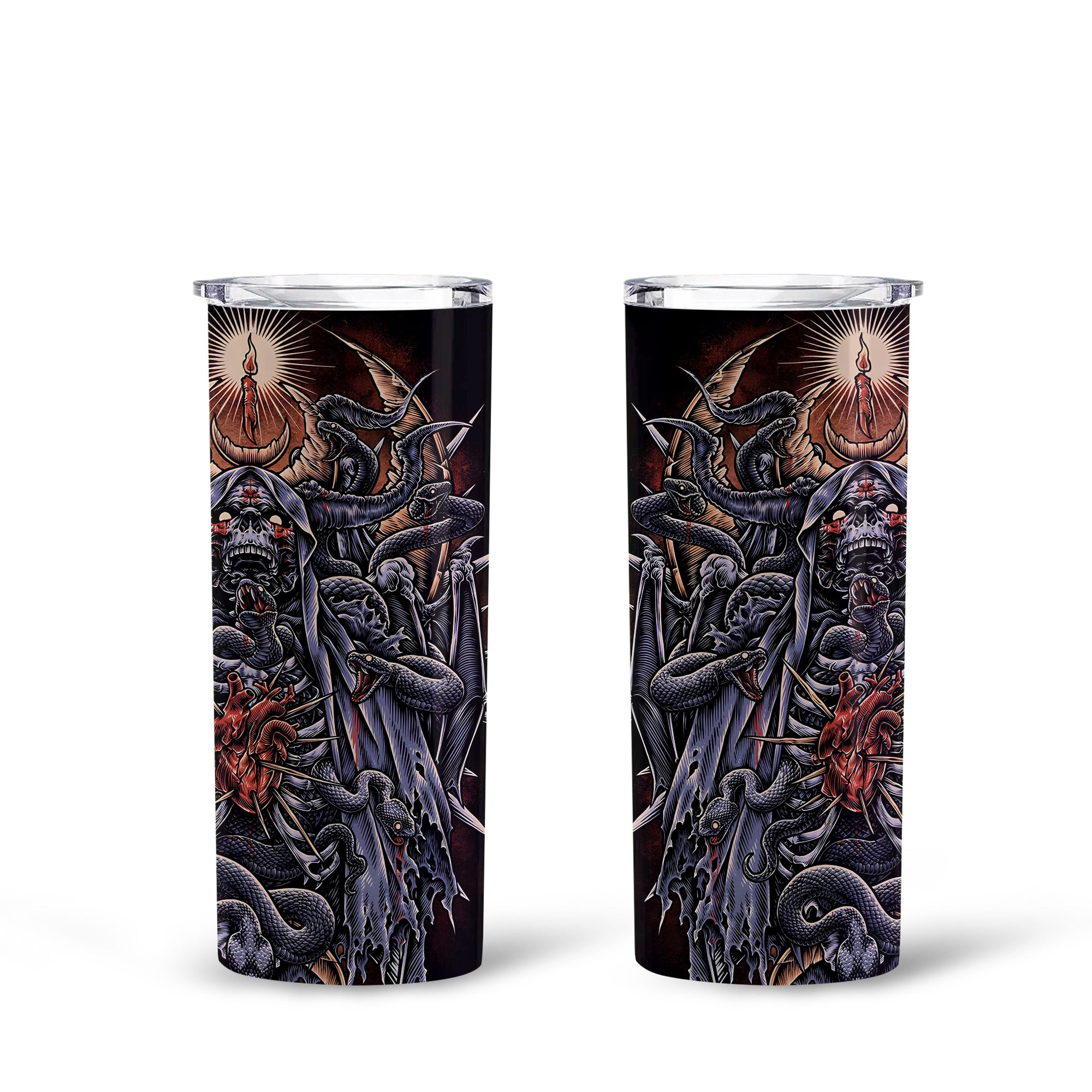 Serpent's Covenant Design Halloween Vibes Skinny Tumbler – 20oz - TH02