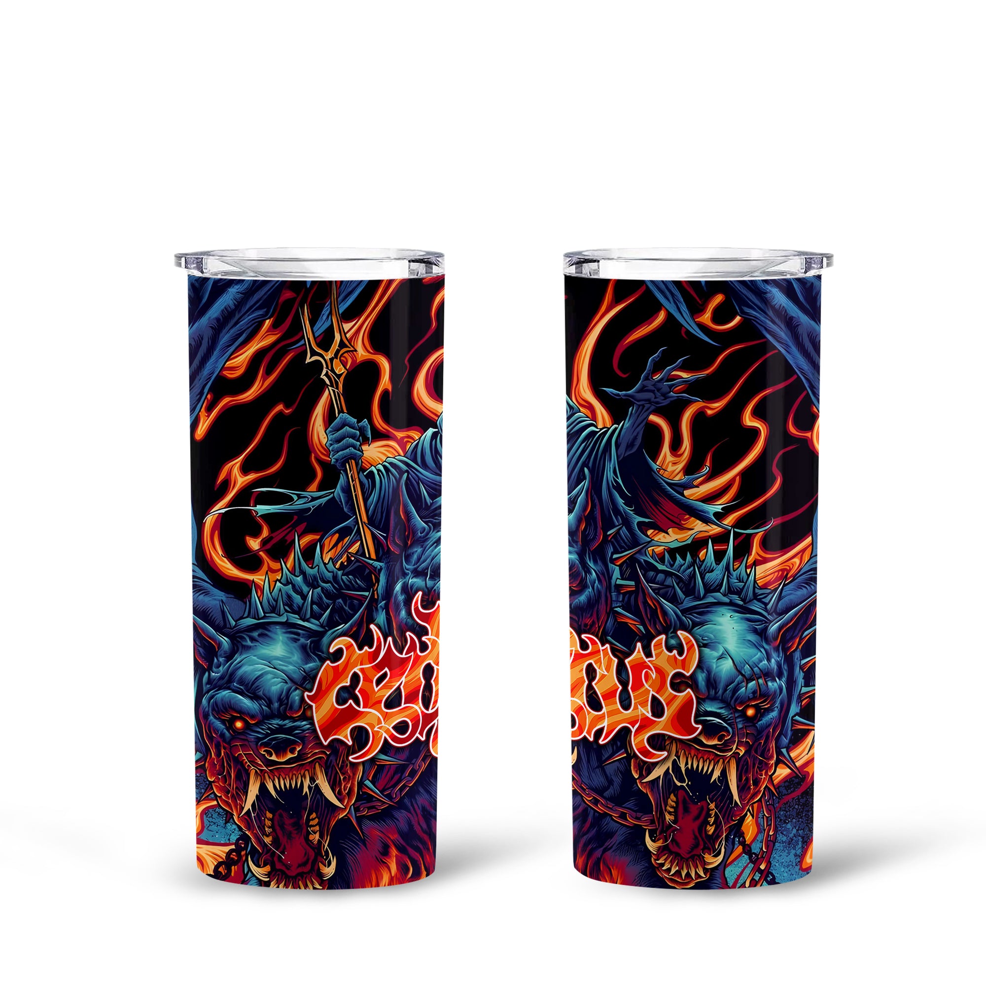 Cerberus Flame Design Halloween Vibes Skinny Tumbler – 20oz - TH02