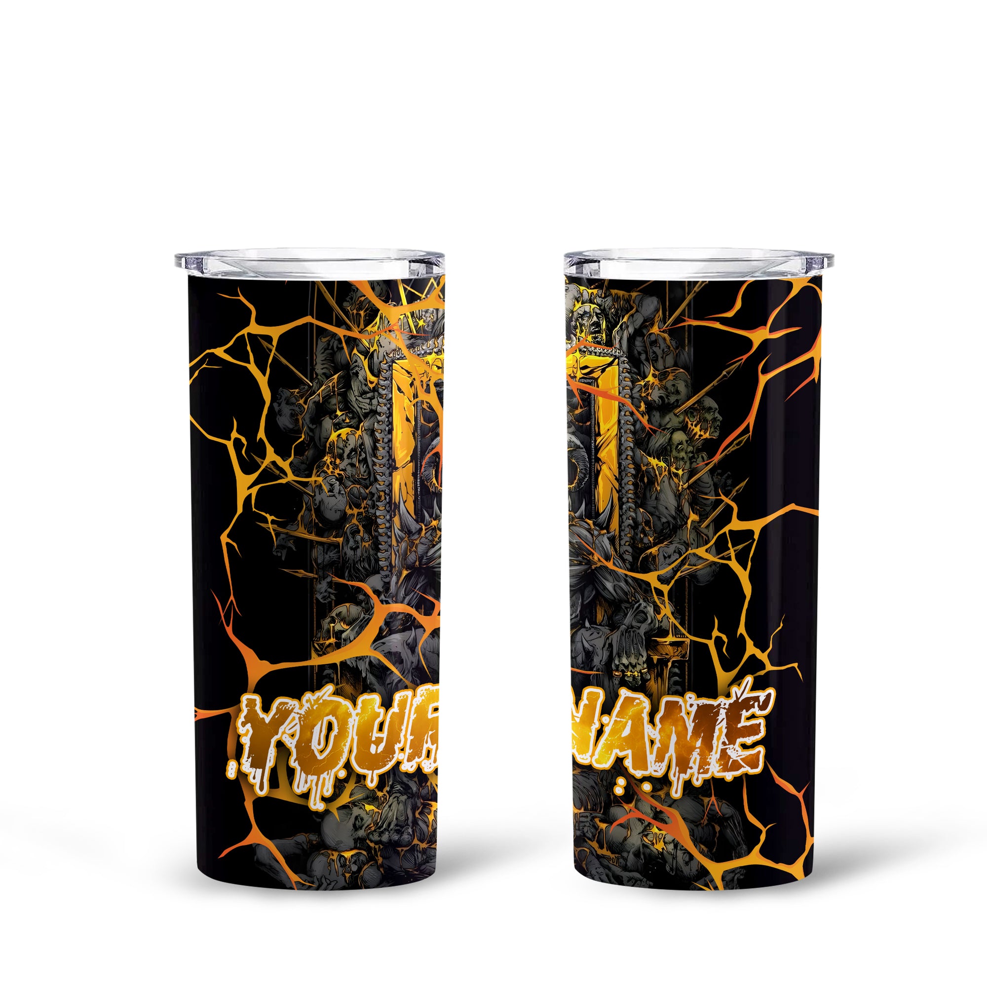 Personalised Dark Overlord Design Halloween Vibes Skinny Tumbler – 20oz - TH02