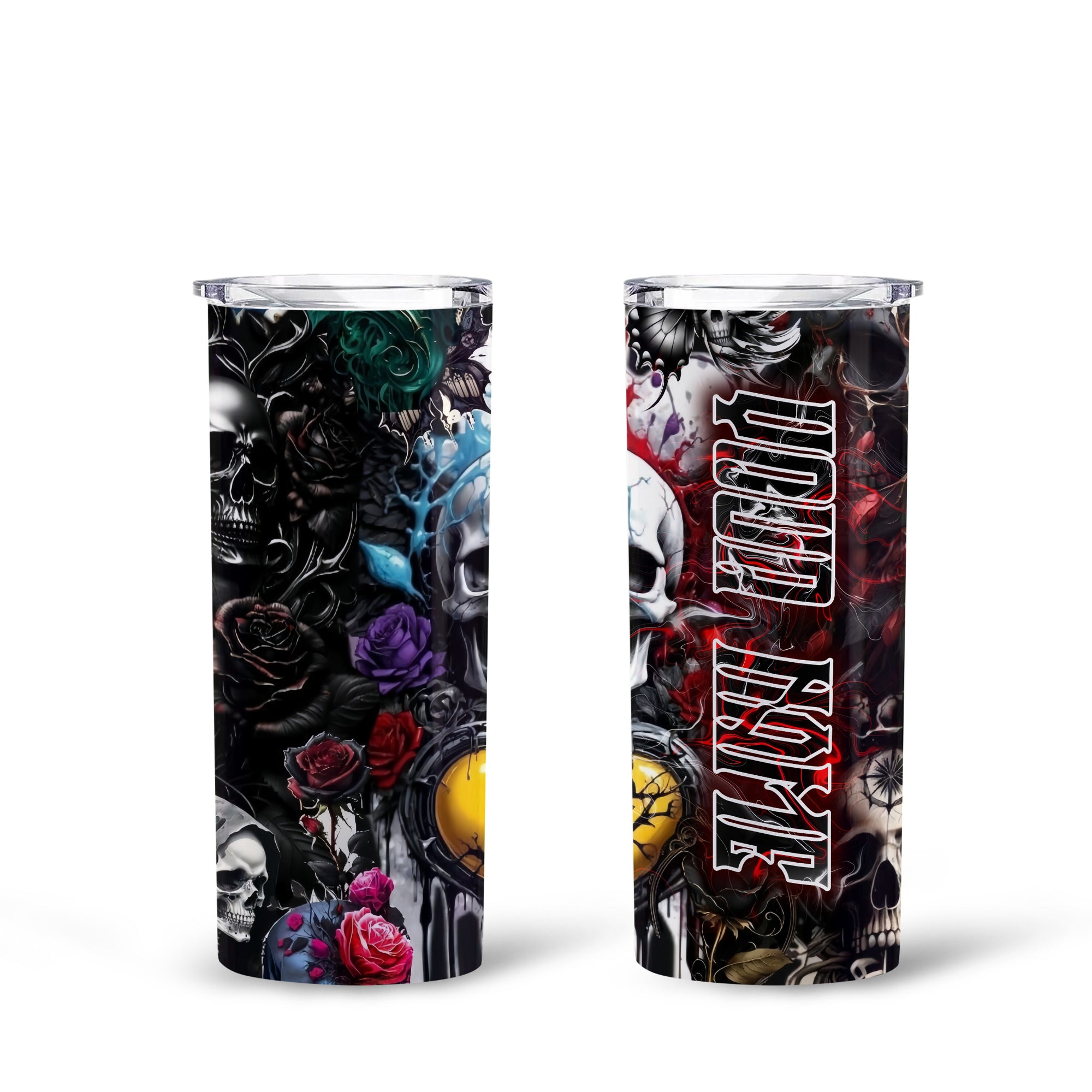 Personalised Painted Pain Design Halloween Vibes Skinny Tumbler – 20oz - TH02