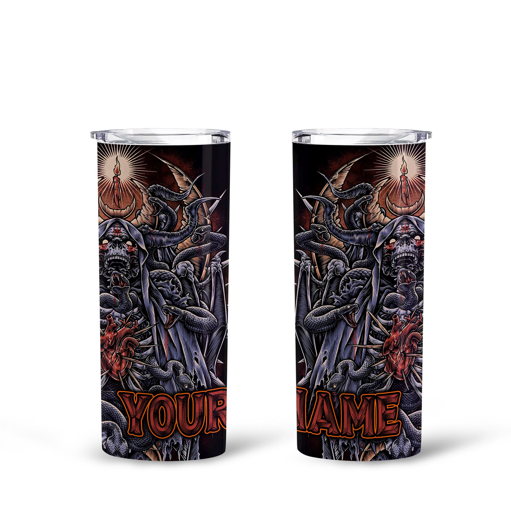 Personalised Serpent's Covenant Design Halloween Vibes Skinny Tumbler – 20oz - TH02