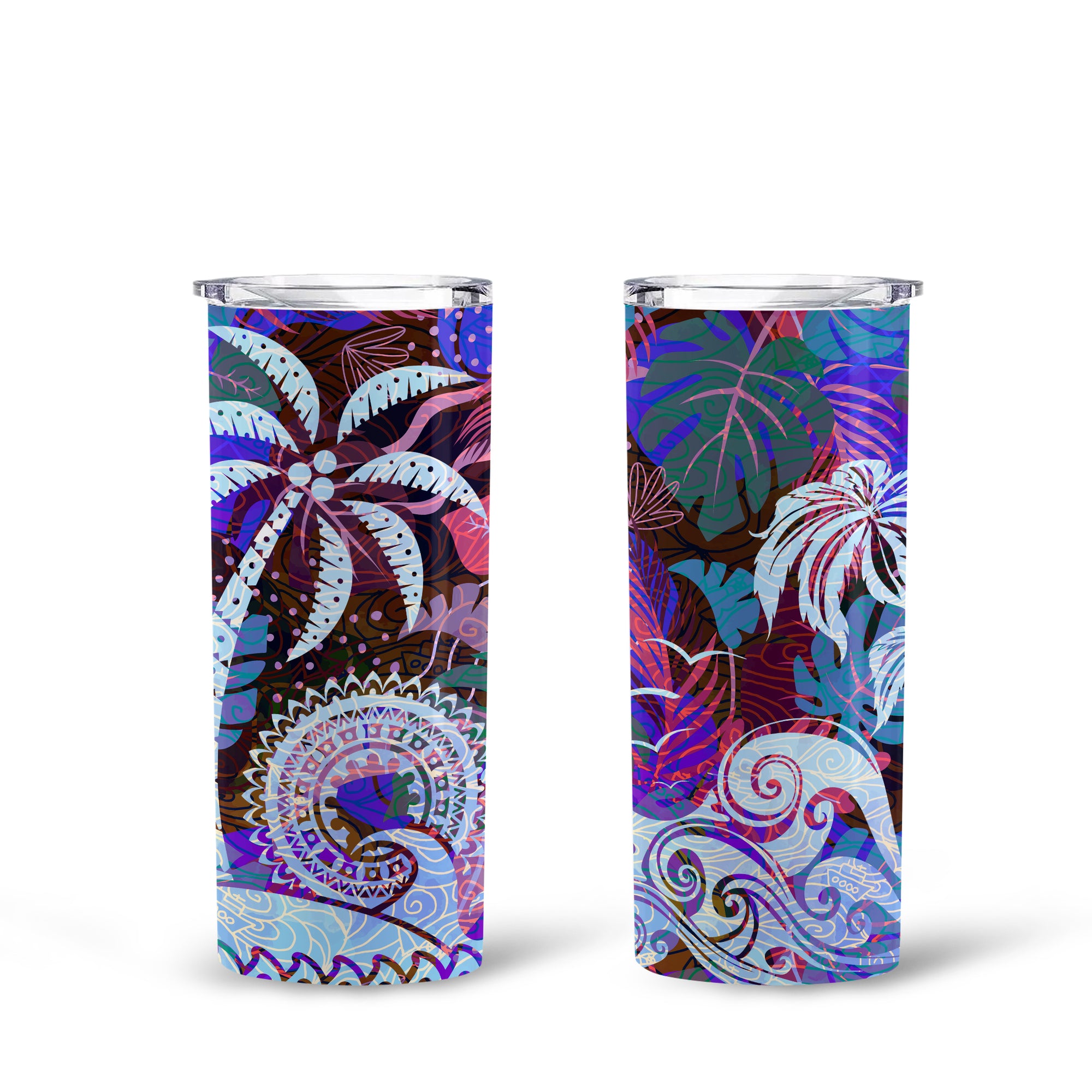 Tropical Waves and Palm Trees Skinny Tumbler – 20oz - TH02