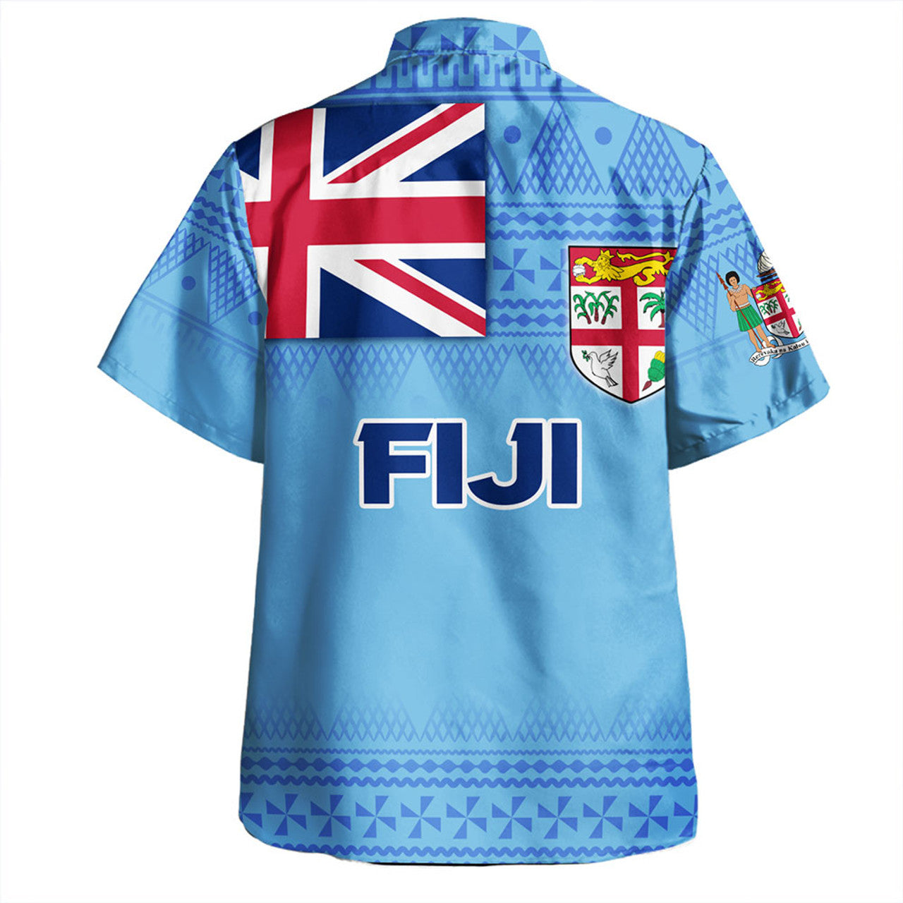 Fiji Flag Color With Traditional Patterns Hawaiian Shirt Unisex