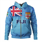 Fiji Flag Color With Traditional Patterns Hoodie Unisex