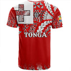 Tonga Traditional Patterns With Coat Of Arms Flag T-Shirt For Men/Women