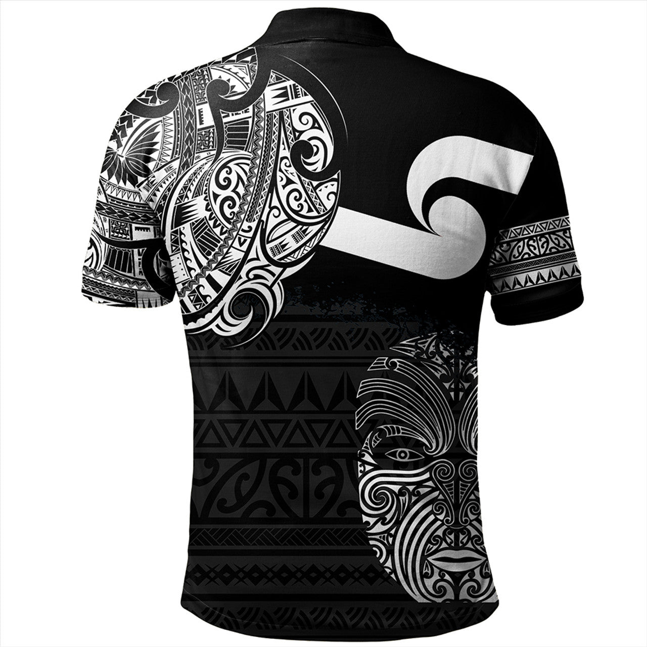 New Zealand Tino Rangatiratanga Maori Mask Black Polo Shirt For Men/Women