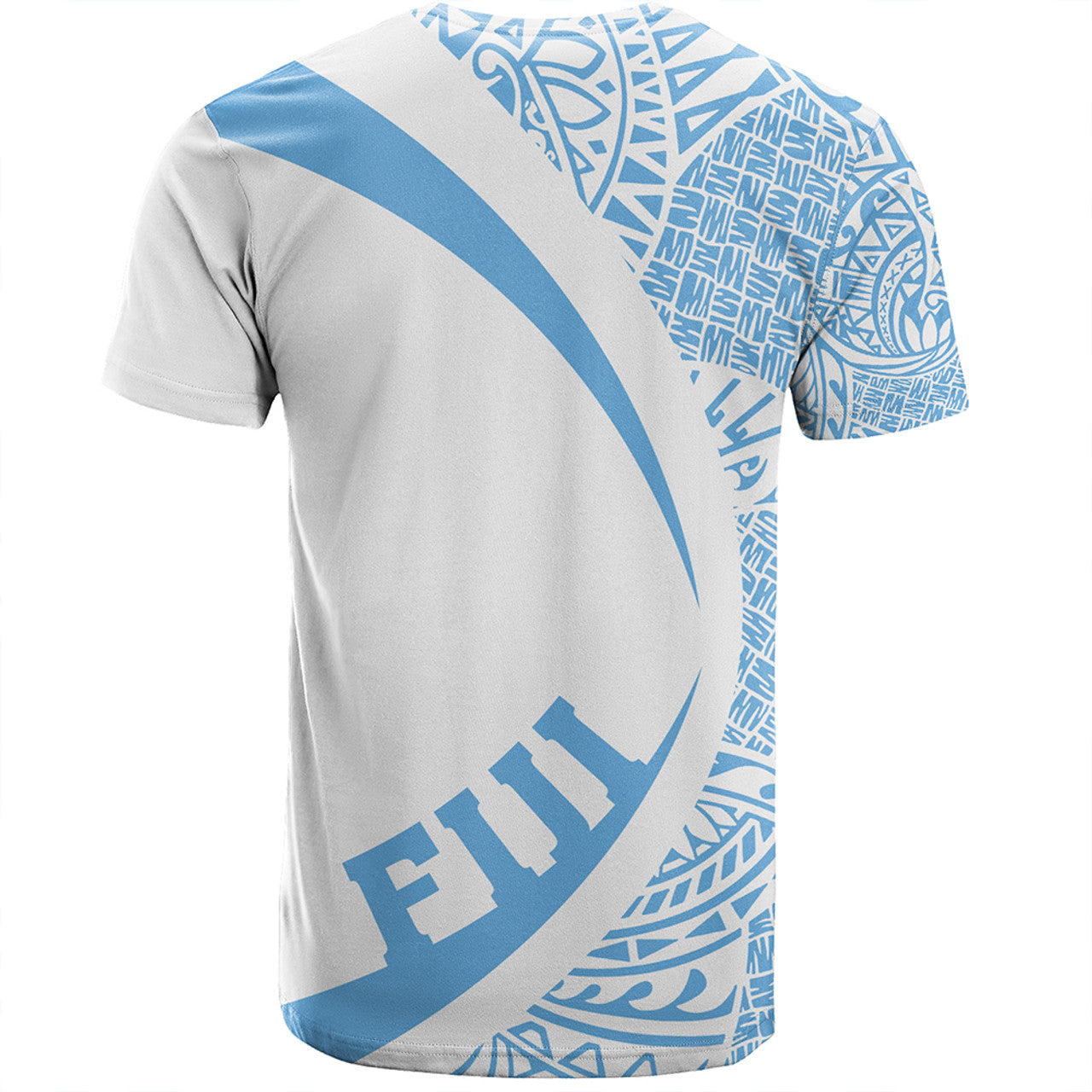Fiji Coat Of Arm Lauhala Circle White And Blue T-shirt Unisex