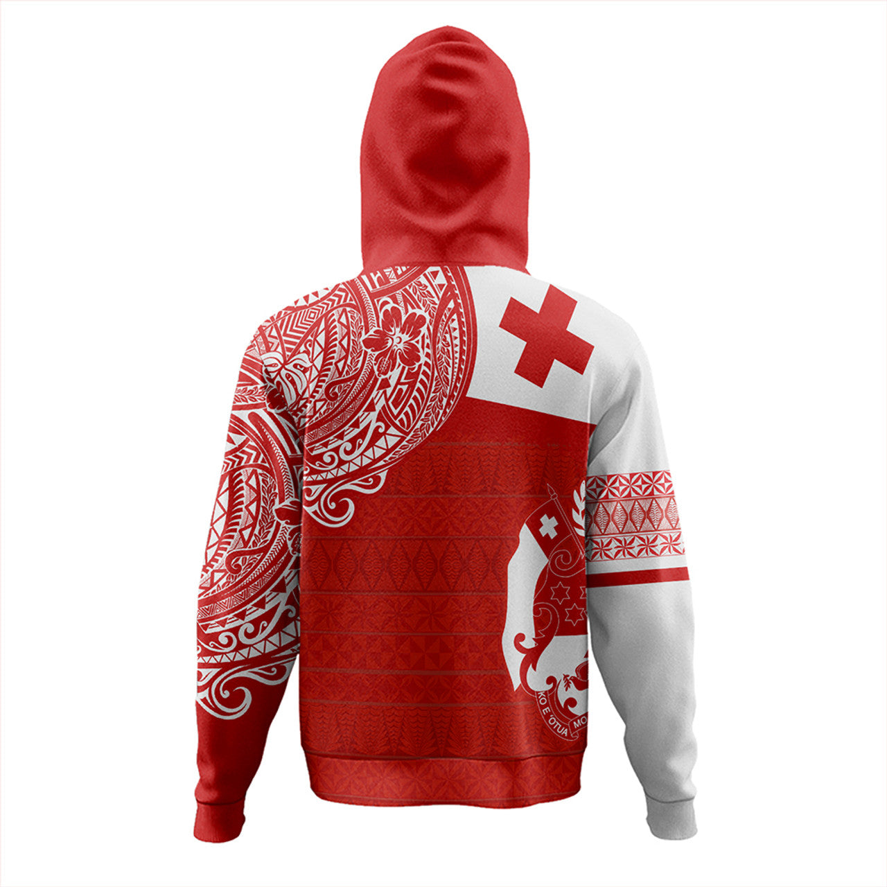 Tonga Coat Of Arms Flag With Polynesian Pattern Hoodie For Men/Women