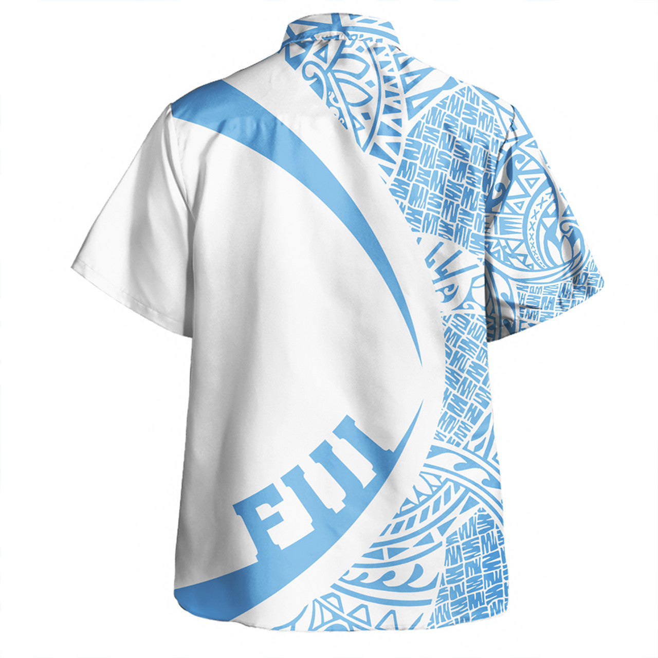 Fiji Coat Of Arm Lauhala Circle White And Blue Hawaiian Shirt Unisex