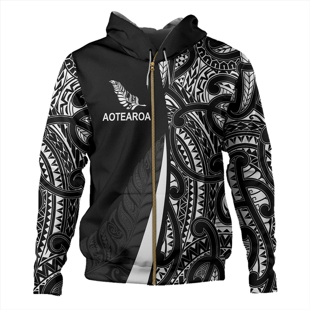 New Zealand Aotearoa Maori Pattern Silver Fern Hoodie For Men/Women