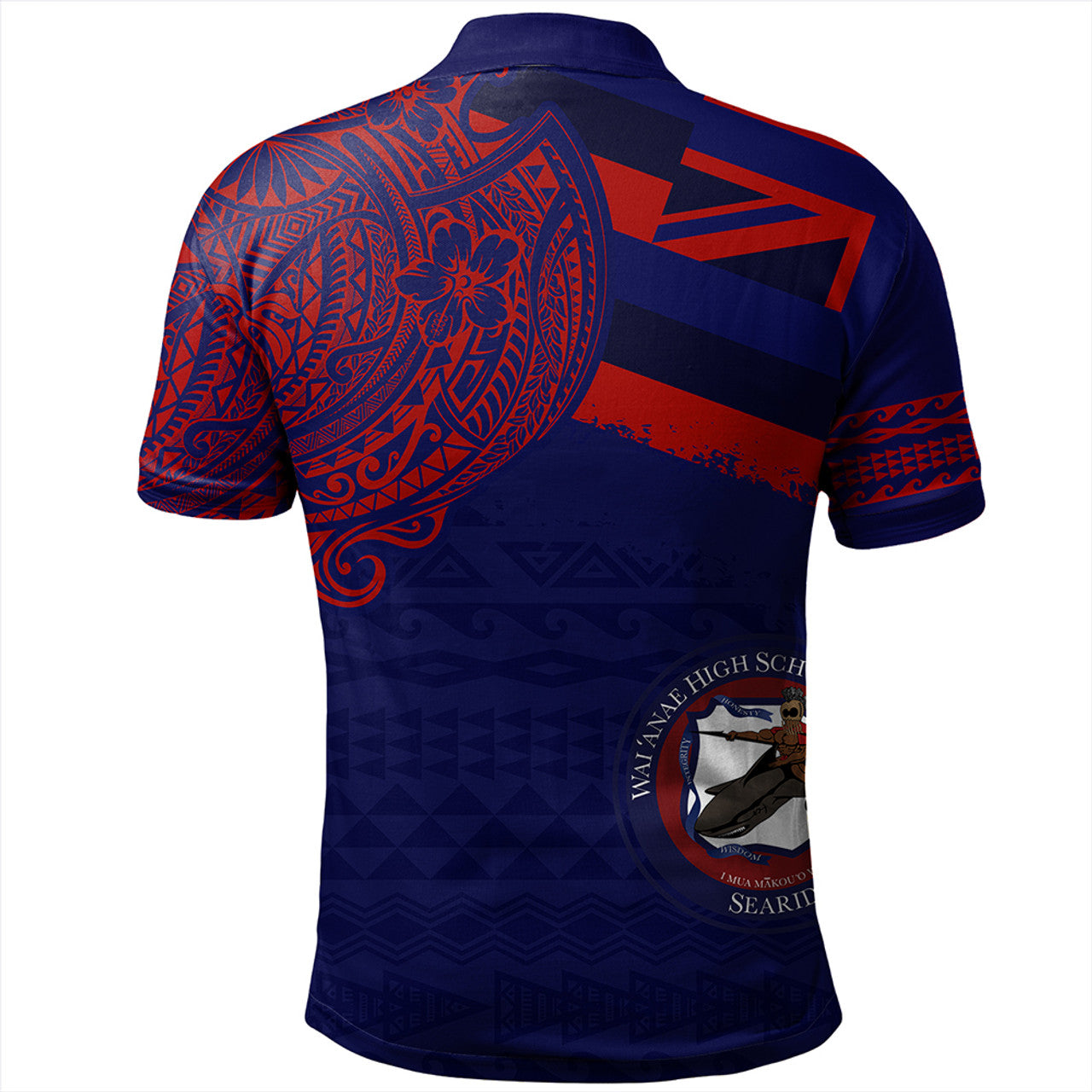 Hawaii Waianae High School With Crest Style Polo Shirt Unisex