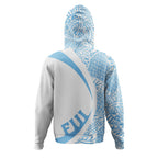 Fiji Coat Of Arm Lauhala Circle White And Blue Hoodie Unisex