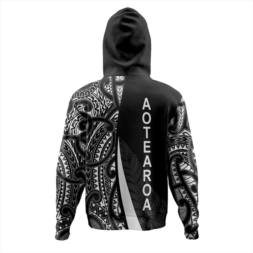 New Zealand Aotearoa Maori Pattern Silver Fern Hoodie For Men/Women