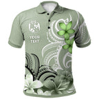 Tonga Polo Shirt Custom Personalised Floral Spirit Sage - AL01