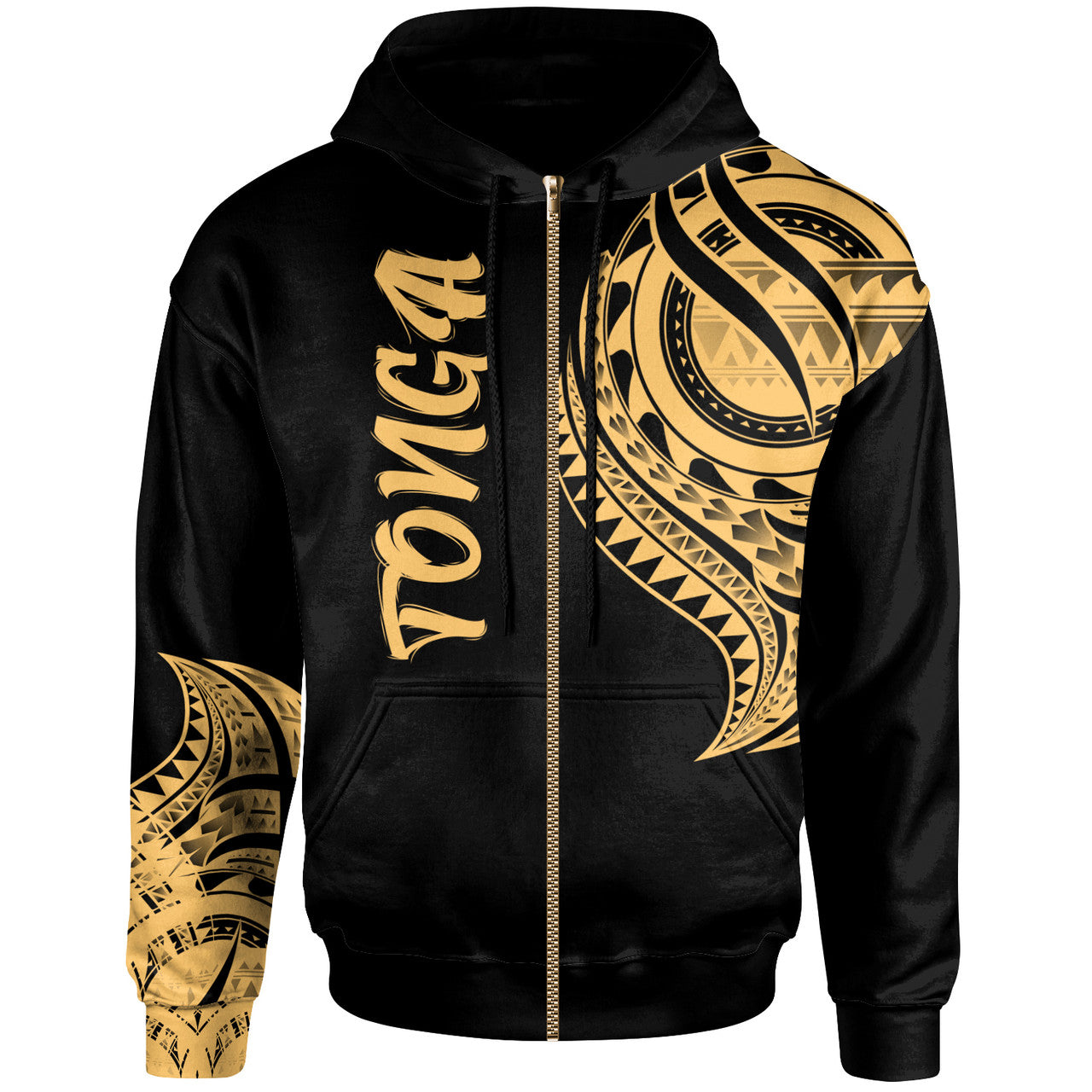 Tonga Tonga Tatau Gold Patterns Hoodie Unisex