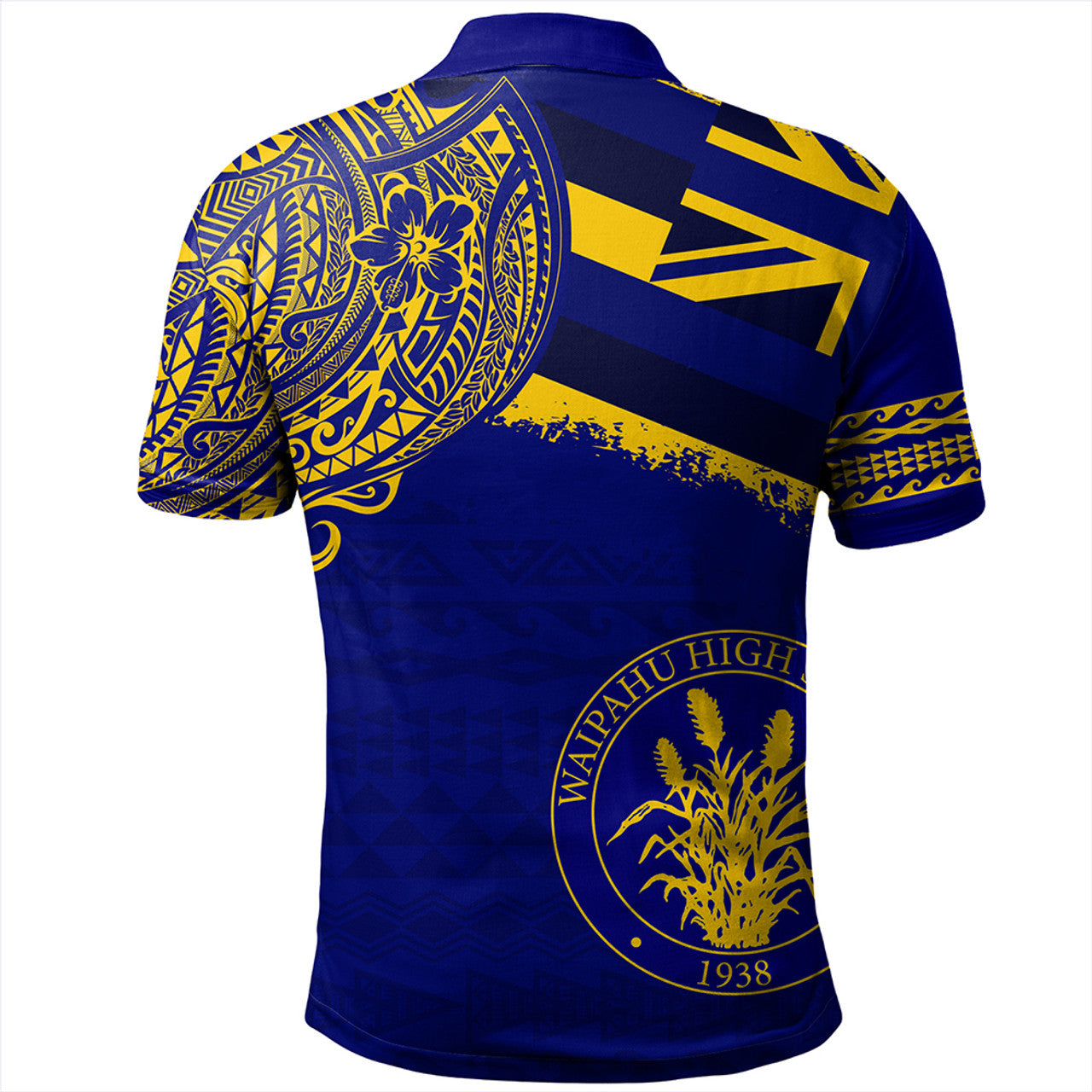 Hawaii Waipahu High School With Crest Style Polo Shirt Unisex