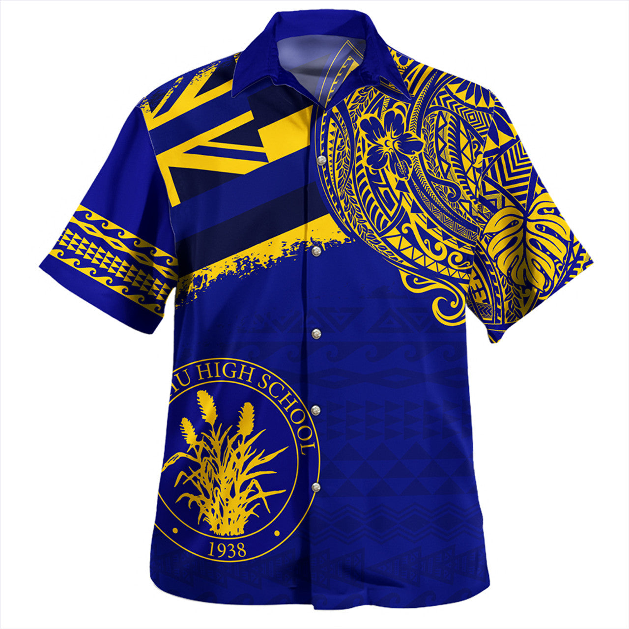 Hawaii Waipahu High School With Crest Style Hawaiian Shirt Unisex