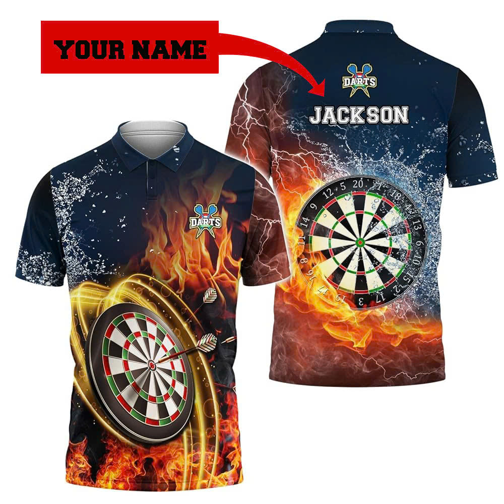 Personalised - Dart on Fire Pattern Polo Shirt For Men/Women