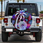 Tropical Waves and Palm Trees Spare Tire Cover - TH02
