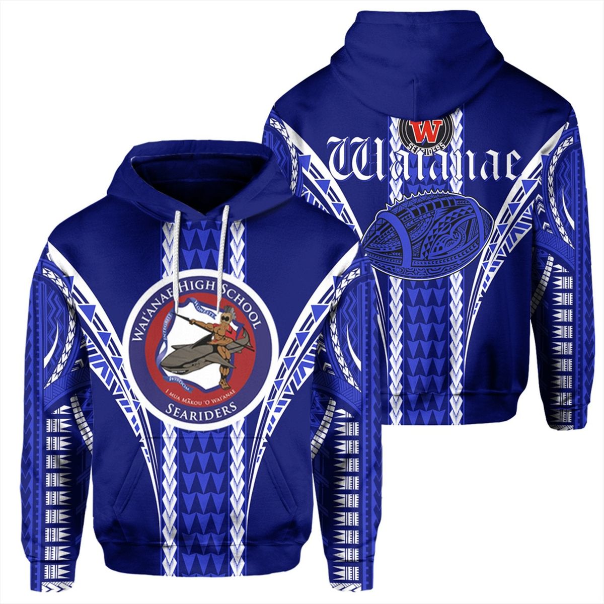Hawaii Waianae High Football Jersey Hoodie Unisex