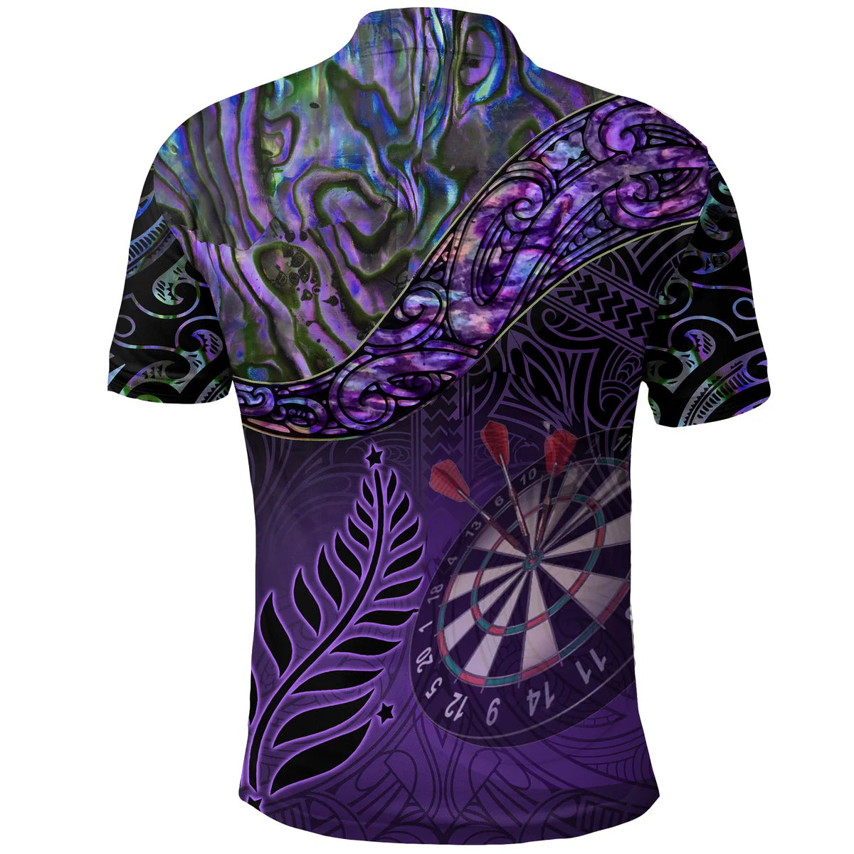 New Zealand Maori Tattoo Dart Paua Shell Polo Shirt Unisex