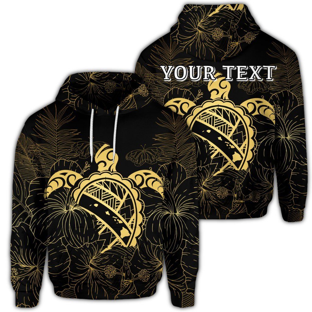 Personalised - Hawaii Turtle Kanaka Golden Hoodie Unisex