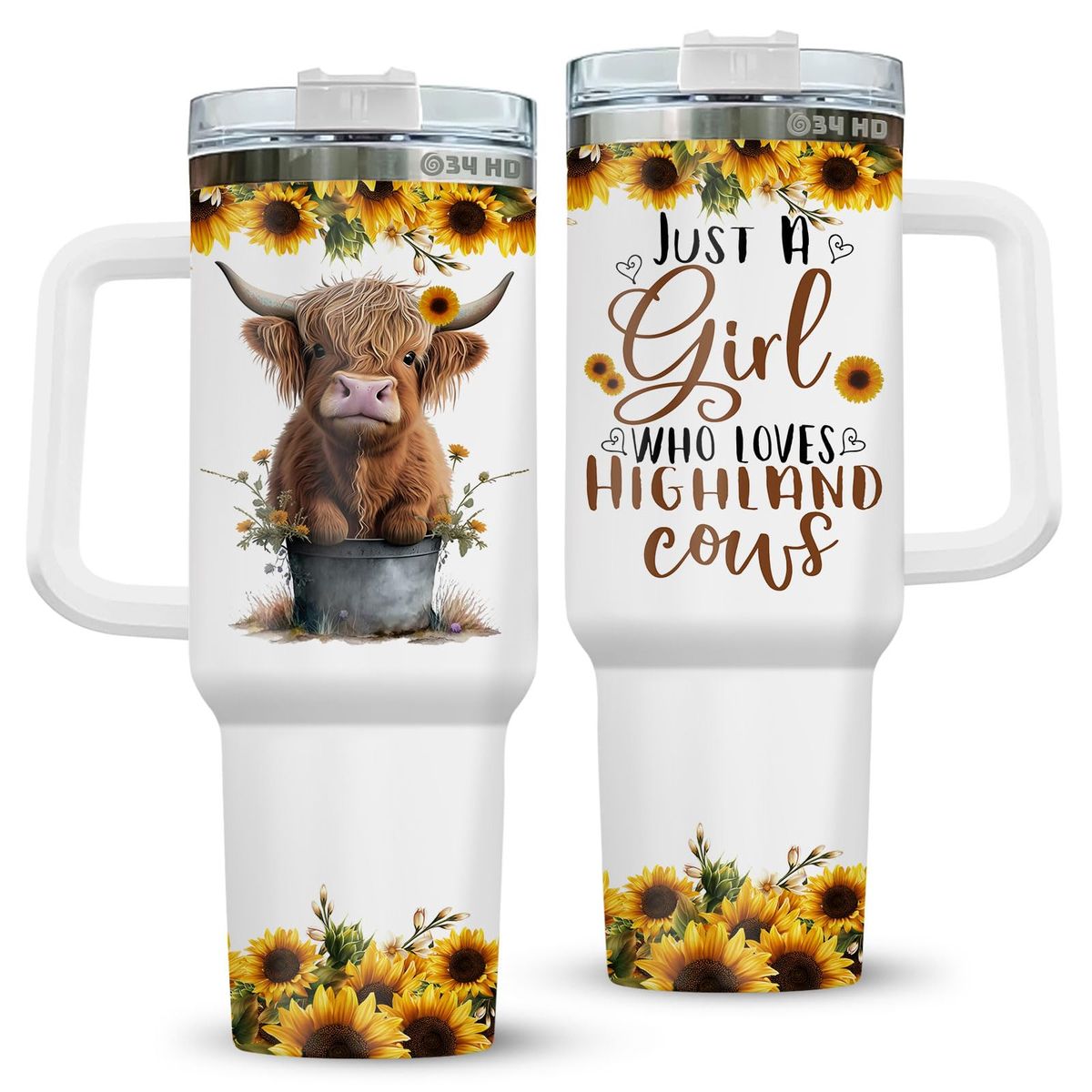 Just A Girl Who Loves Cows Handle With Tumbler – Size 40oz