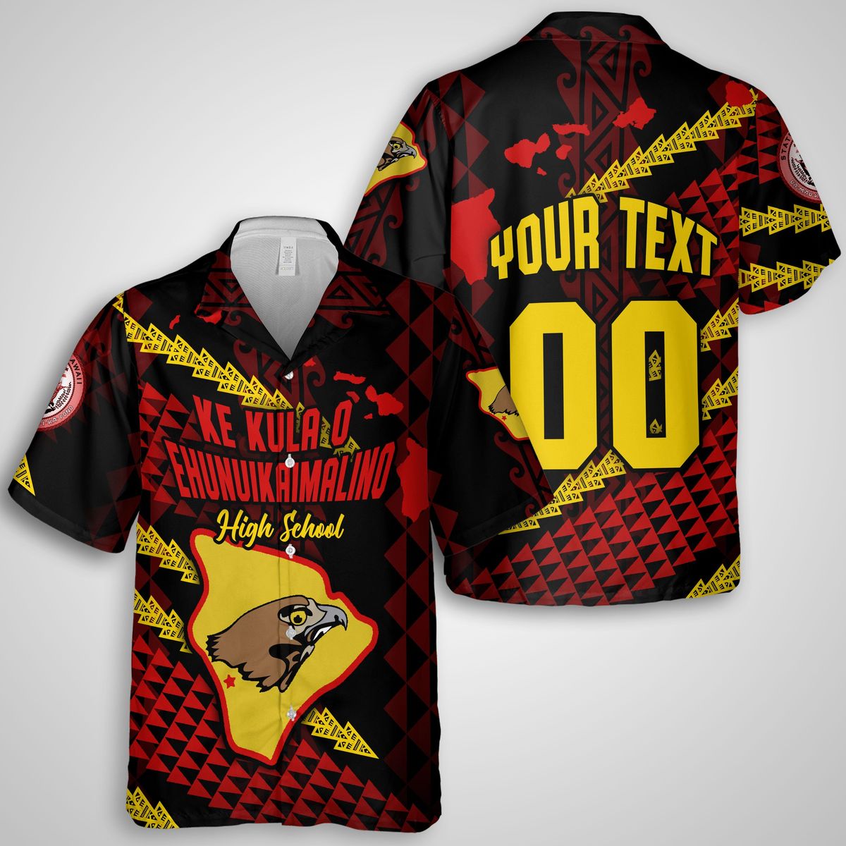 Personalised - Hawaii Ke Kula O Ehunuikaimalino High School Map Style Hawaiian Shirt Unisex