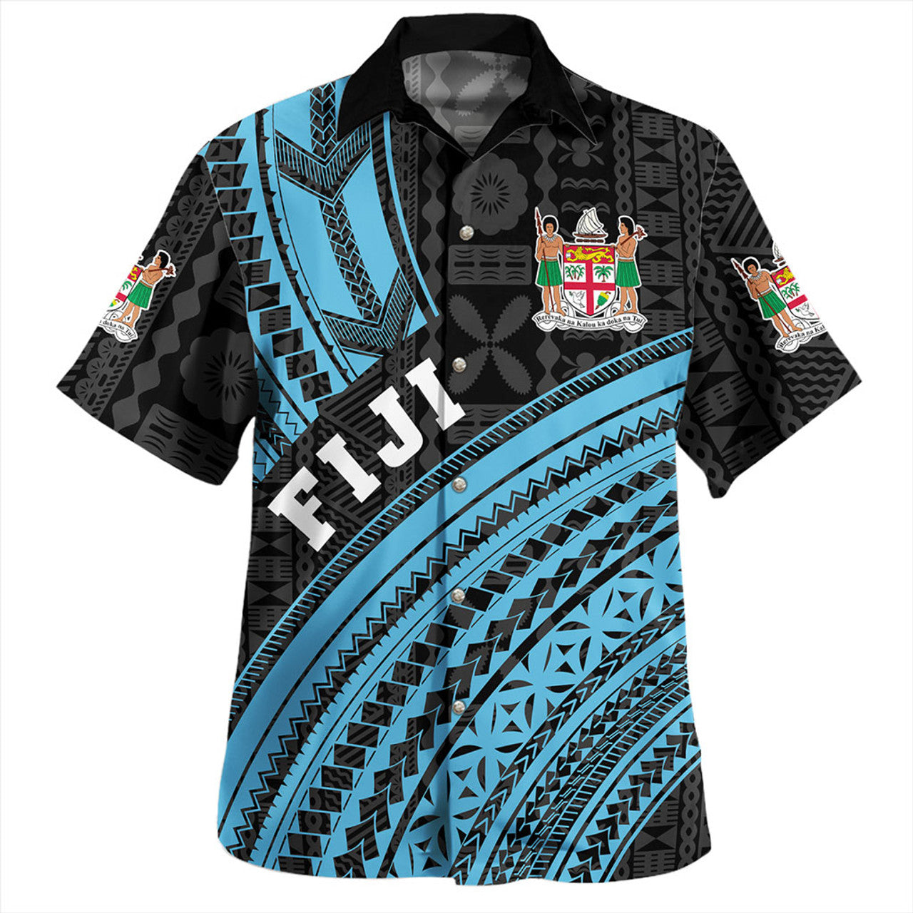 Personalised - Fiji Melanesian Tattoo Simple Polynesian Style Hawaiian Shirt Unisex