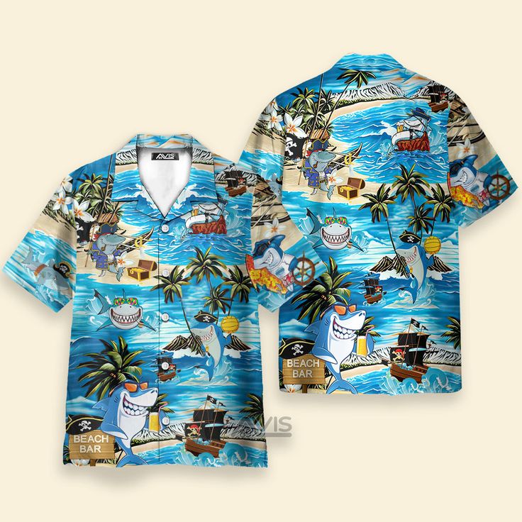 Captain Bite's Beach Bar Hawaiian Shirt For Men/Women