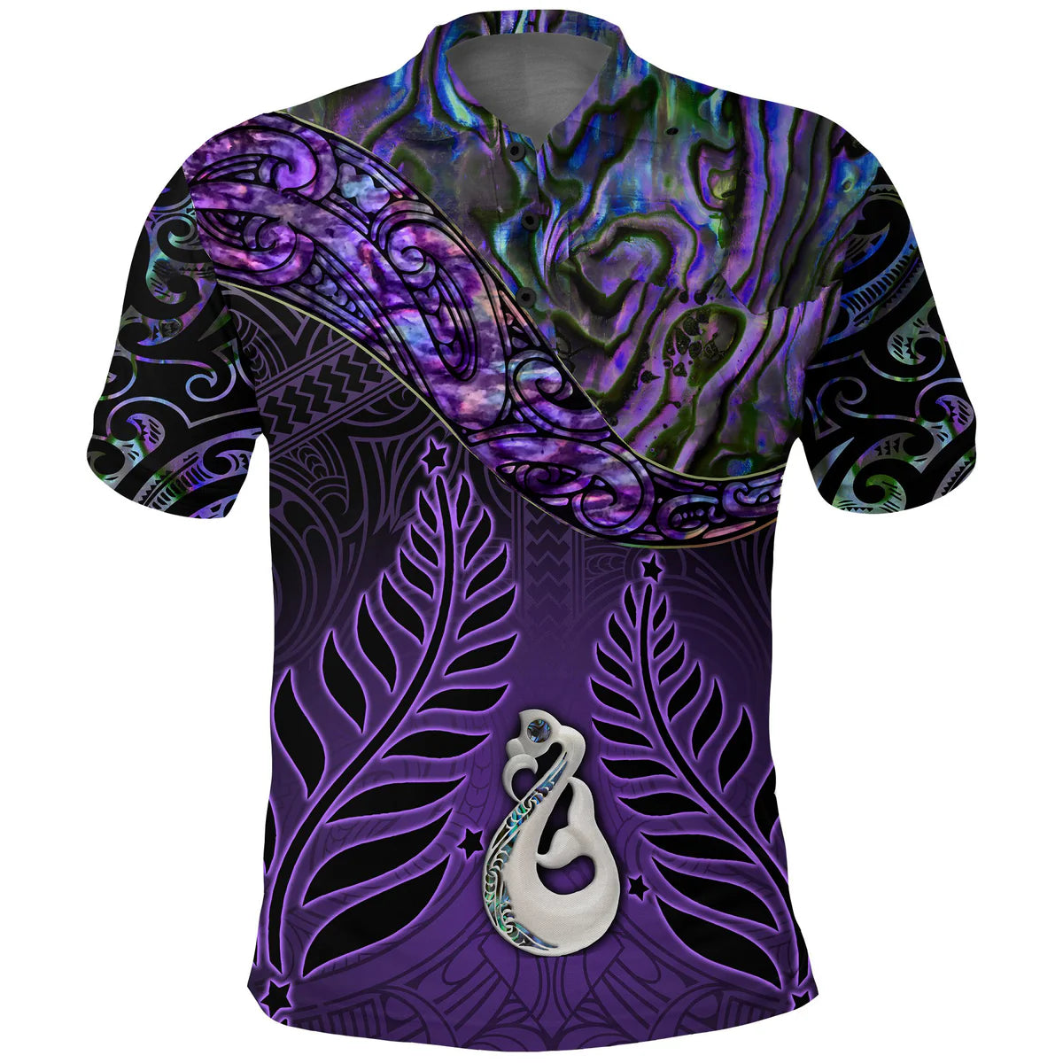 New Zealand Maori Tattoo Dart Paua Shell Polo Shirt Unisex
