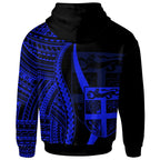 Personalised - Fiji Blue Tentacle Tribal Pattern Crest Hoodie Unisex