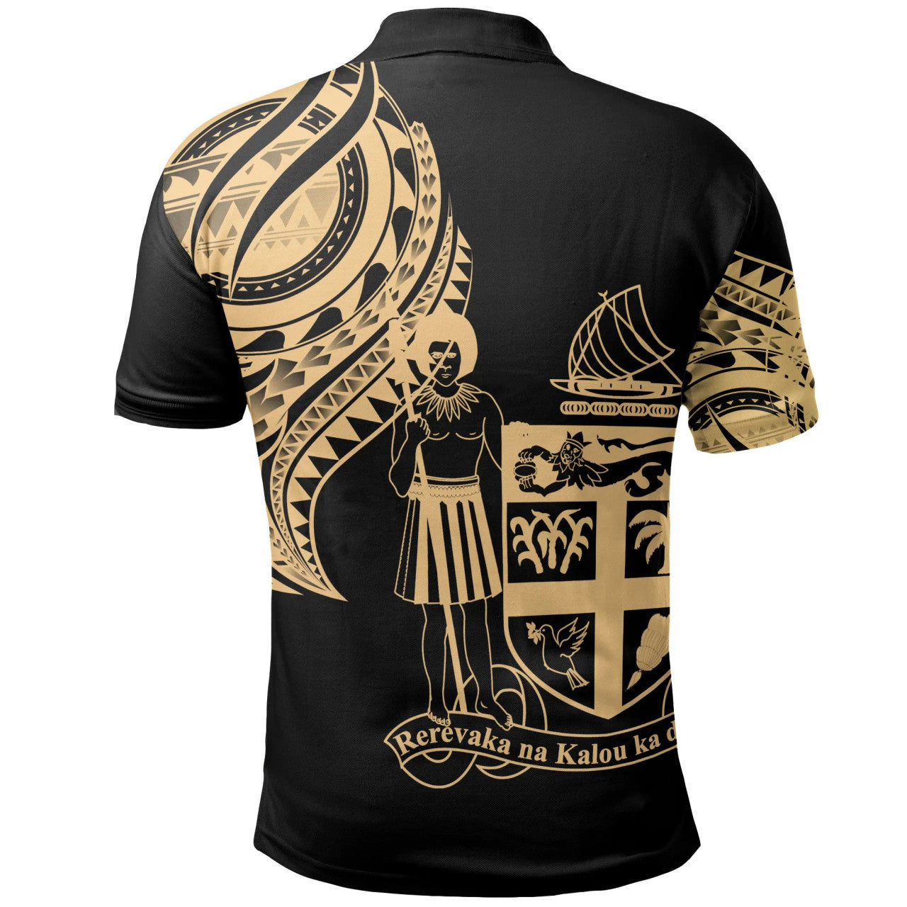 Personalised - Fiji Tatau Gold Patterns Polo Shirt Unisex