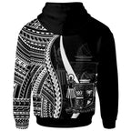 Fiji White Tentacle Tribal Pattern Crest Hoodie Unisex