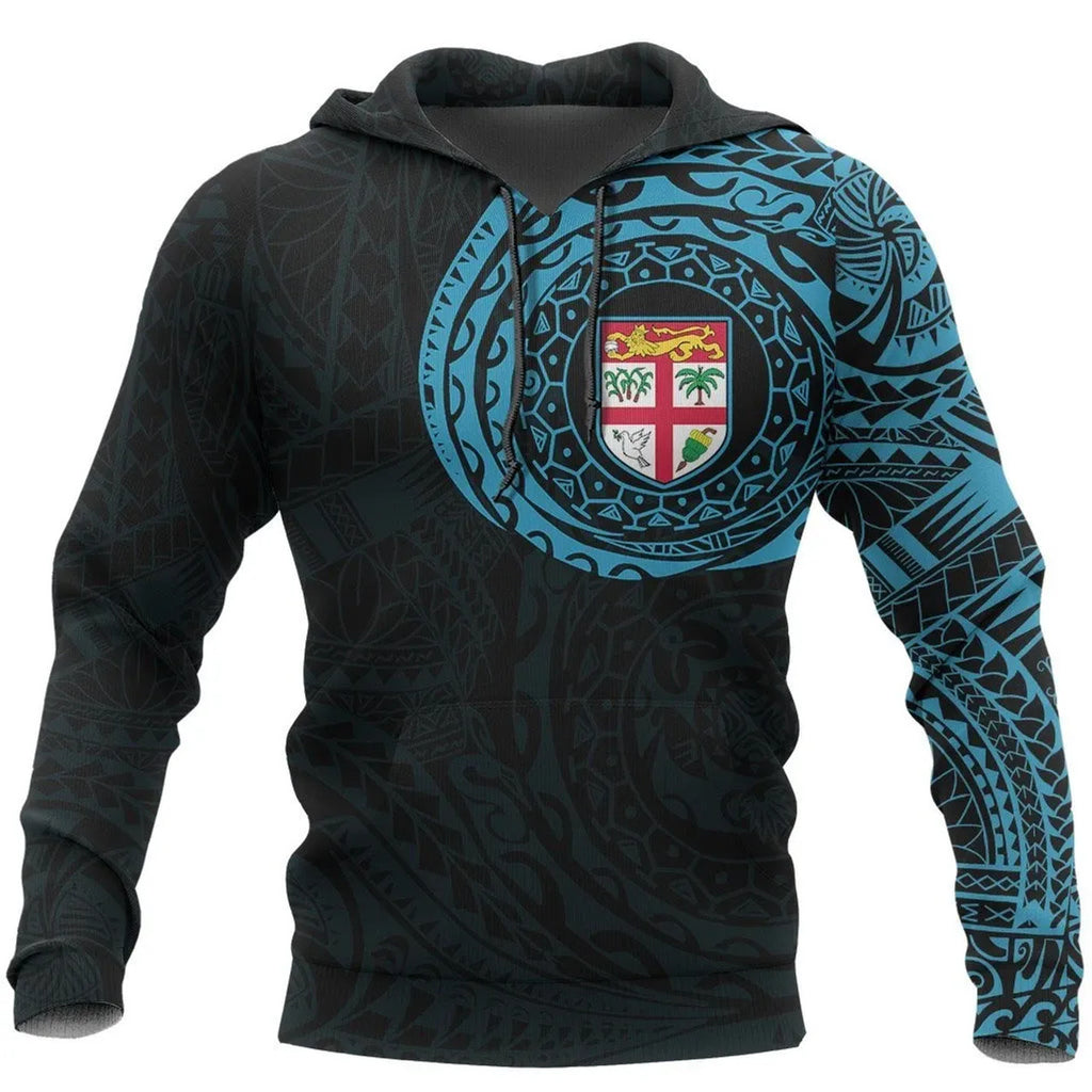 Fiji Seal Polynesian Tattoo Style Hoodie Unisex