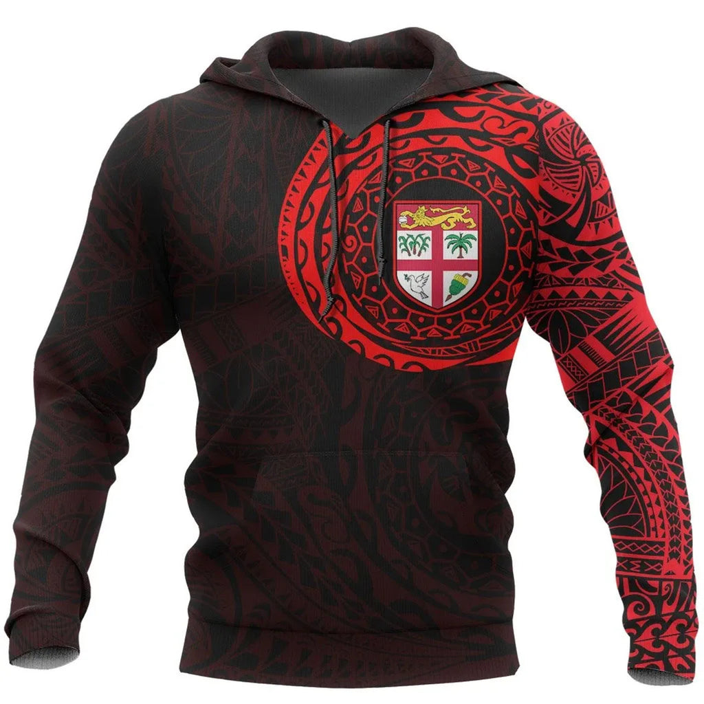 Fiji Seal Polynesian Tattoo Style Hoodie Unisex