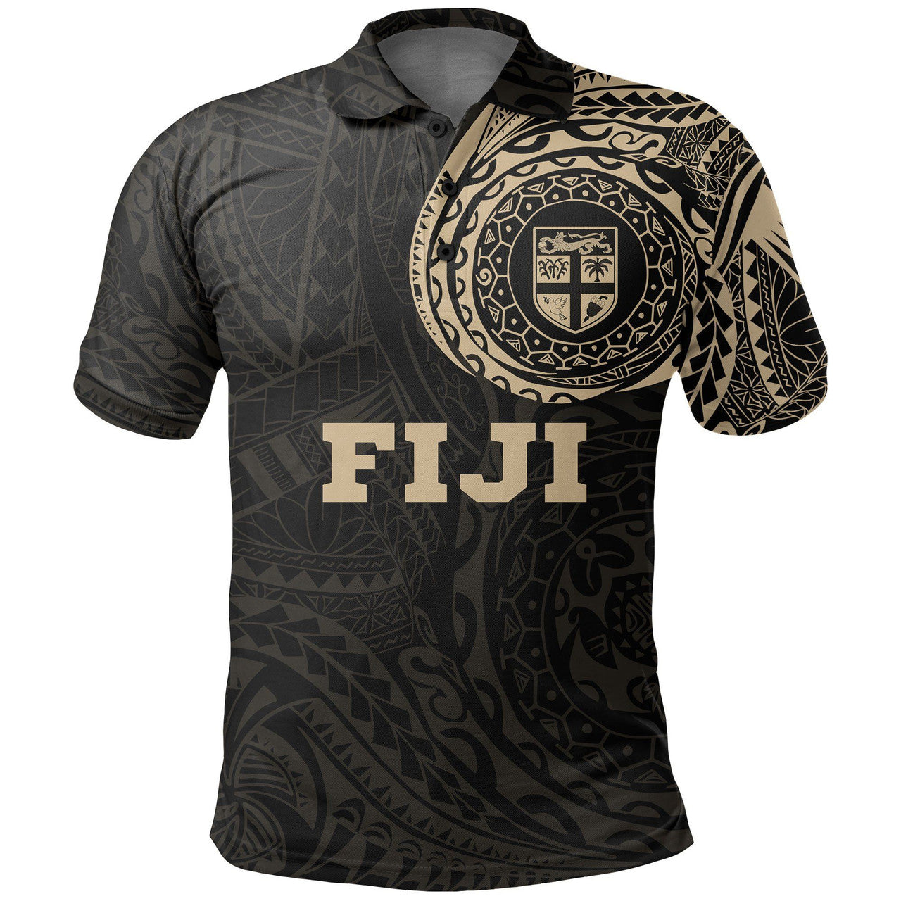 Fiji Flag Polynesian Tattoo Polo Shirt Unisex