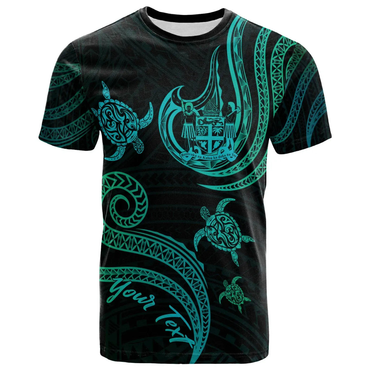 Personalised - Fiji Polynesian Turtle With Pattern T-shirt Unisex