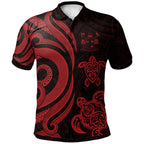 Fiji Polynesian Red Tentacle Turtle Crest Polo Shirt Unisex
