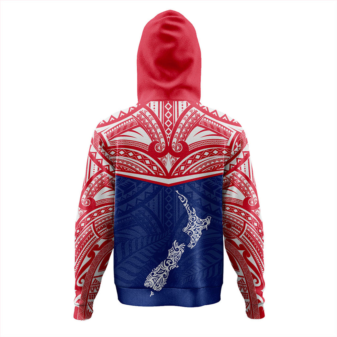New Zealand Flag With Map And Maori Pattern Hoodie For Men/Women
