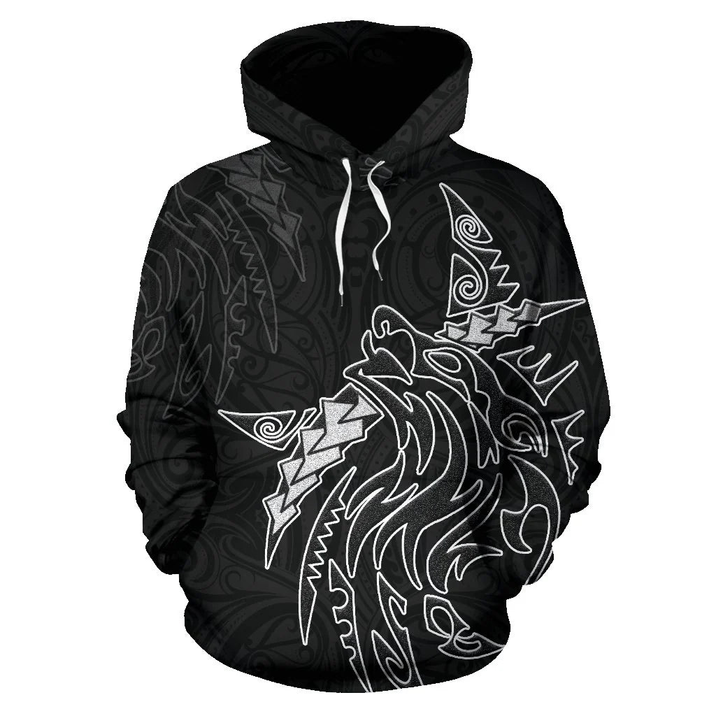 New Zealand Maori Wolf Tattoo Hoodie Unisex