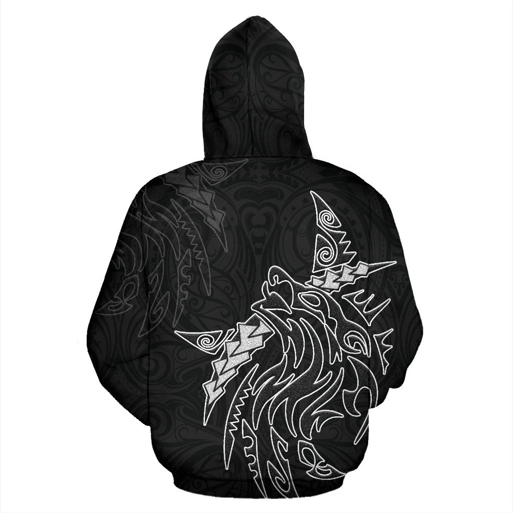 New Zealand Maori Wolf Tattoo Hoodie Unisex