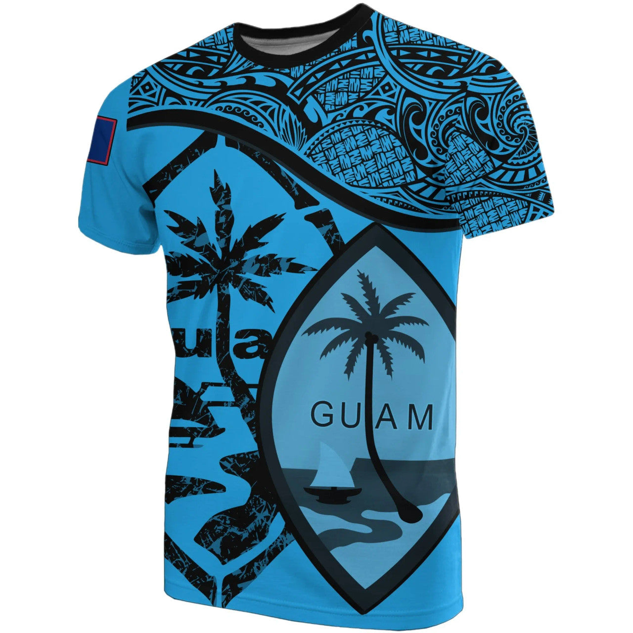 Guam Flag Polynesian Pattern T-shirt Unisex