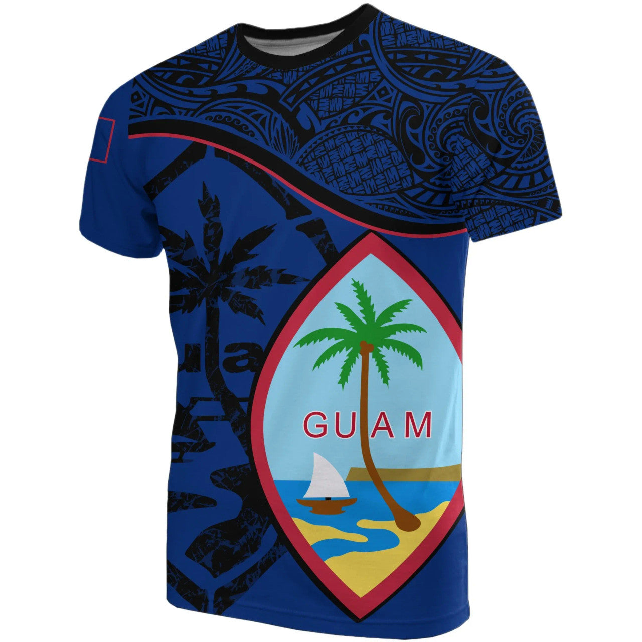 Guam Flag Polynesian Pattern T-shirt Unisex